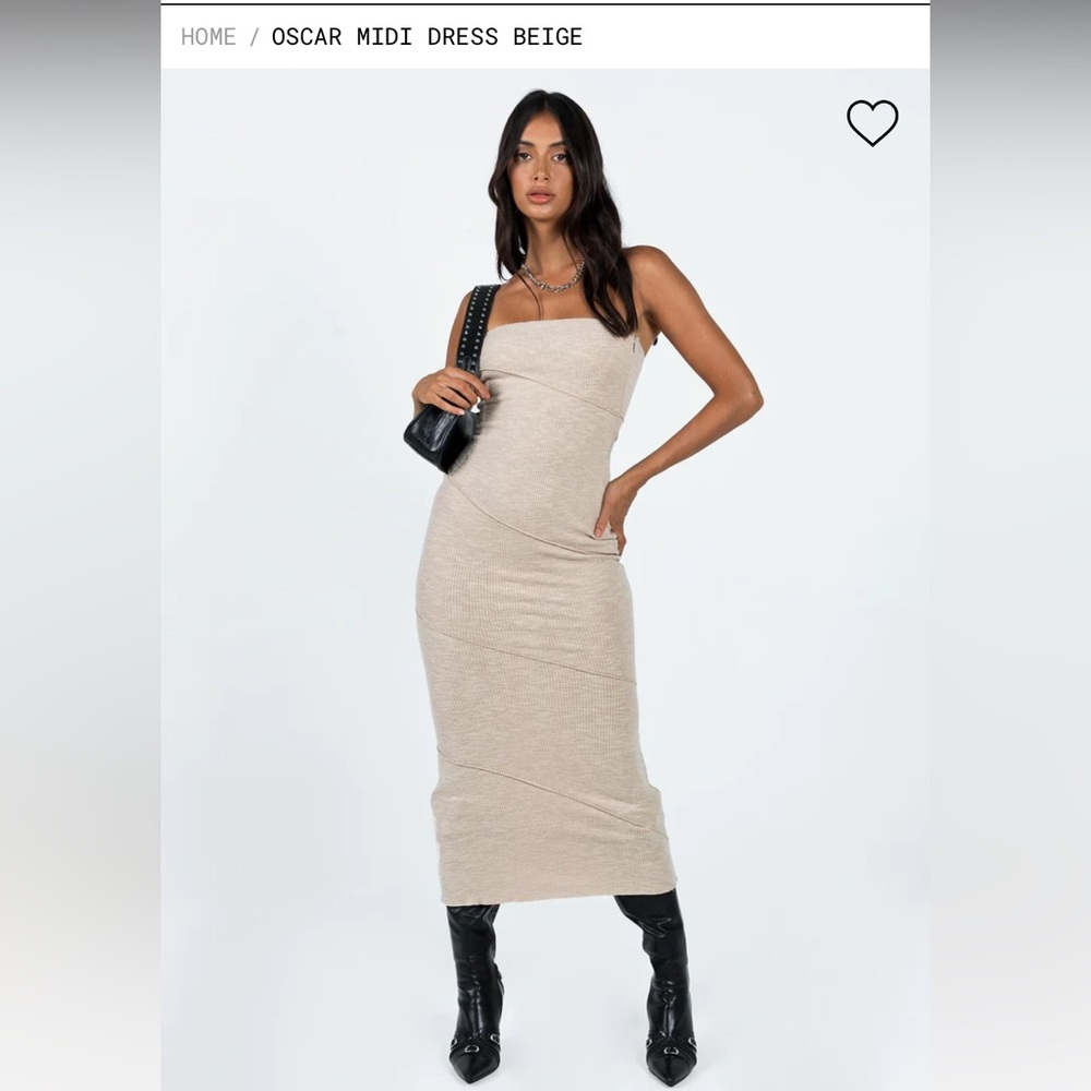 Princess Polly Cream Knit Midi dress